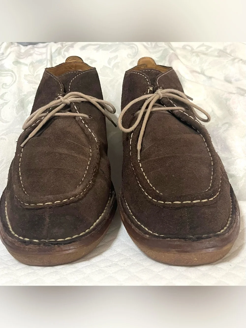 Cole Haan & Todd Snyder Dark Brown Suede Leather Stitch Moc Toe Chukka Boots 13